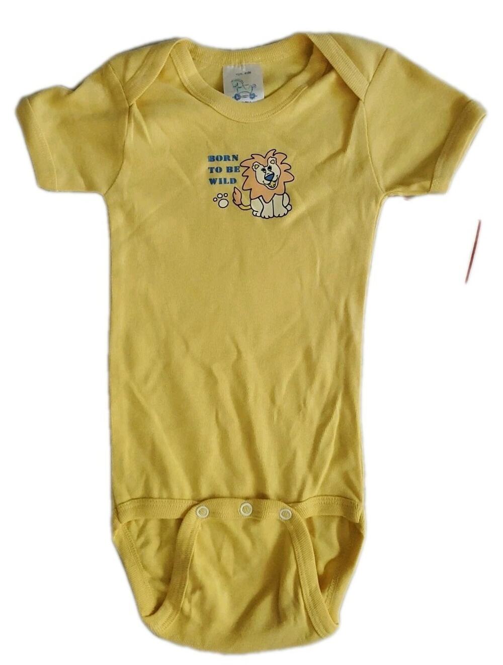 One Piece T-Shirt Infant Yellow 100% Cotton Medium 19 To 26 Lbs. Born To Be Wild